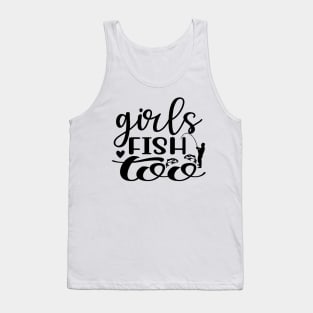 Wishing I Was Fishing - Less Talk More Fishing - Gift For Fishing Lovers, Fisherman - Black And White Simple Font Tank Top